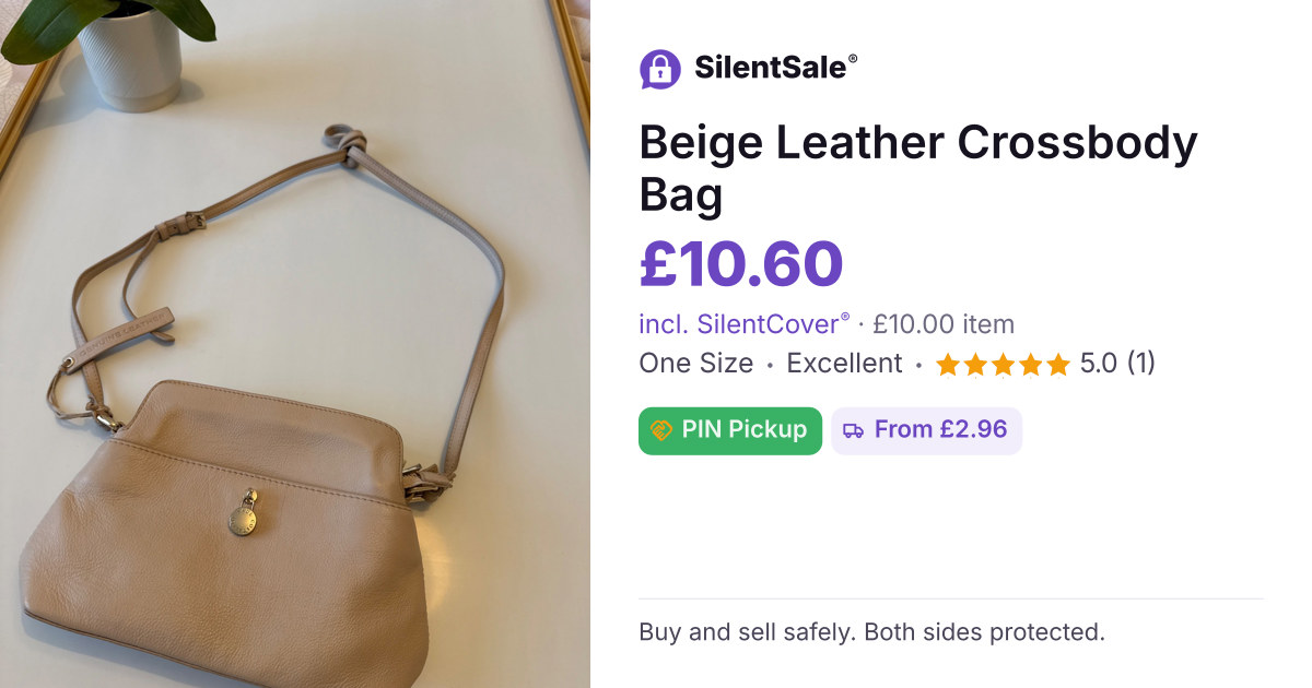 Beige Leather Crossbody Bag