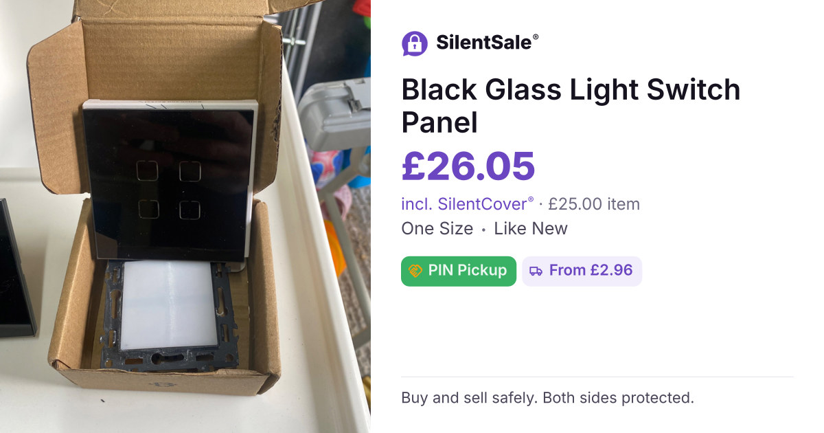 Black Glass Light Switch Panel