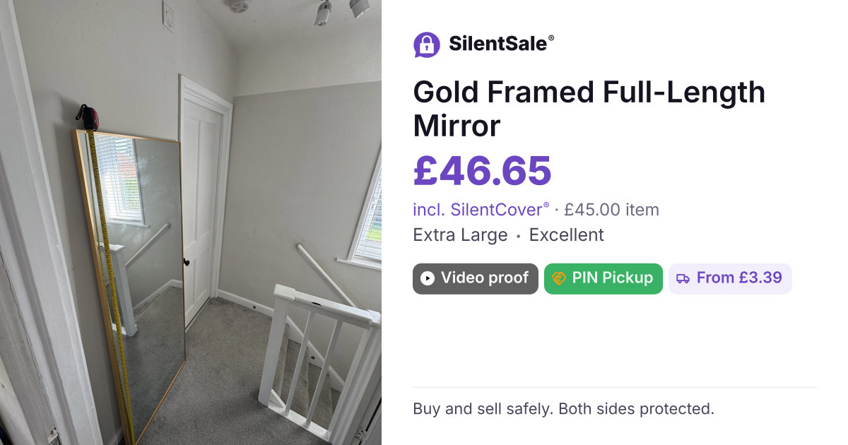 Gold Framed Full-Length Mirror