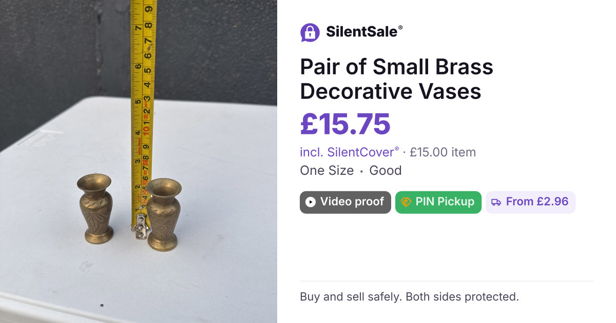 Pair of Small Brass Decorative Vases