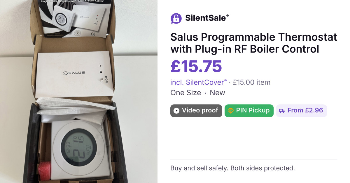 Salus Programmable Thermostat with Plug-in RF Boiler Control