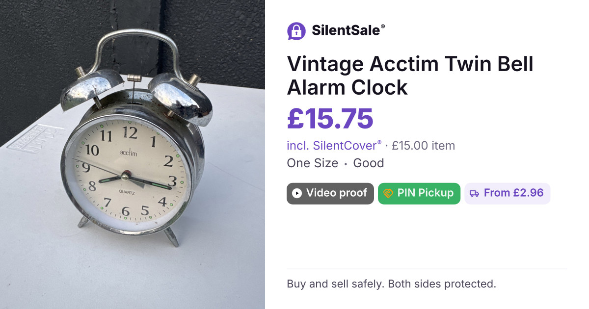 Vintage Acctim Twin Bell Alarm Clock