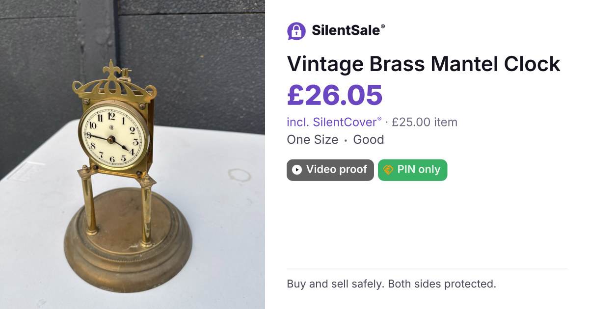 Vintage Brass Mantel Clock