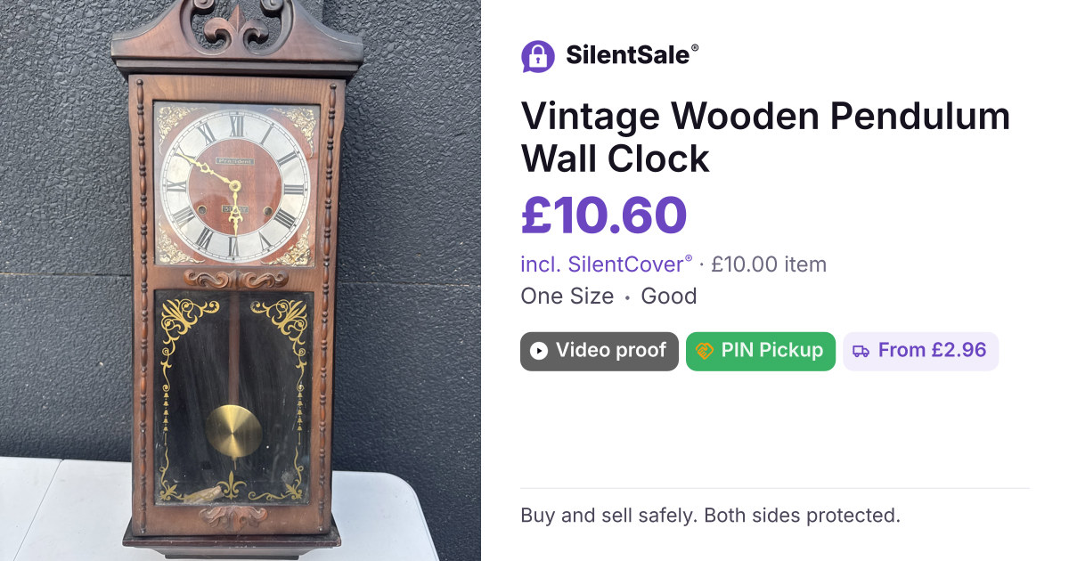 Vintage Wooden Pendulum Wall Clock